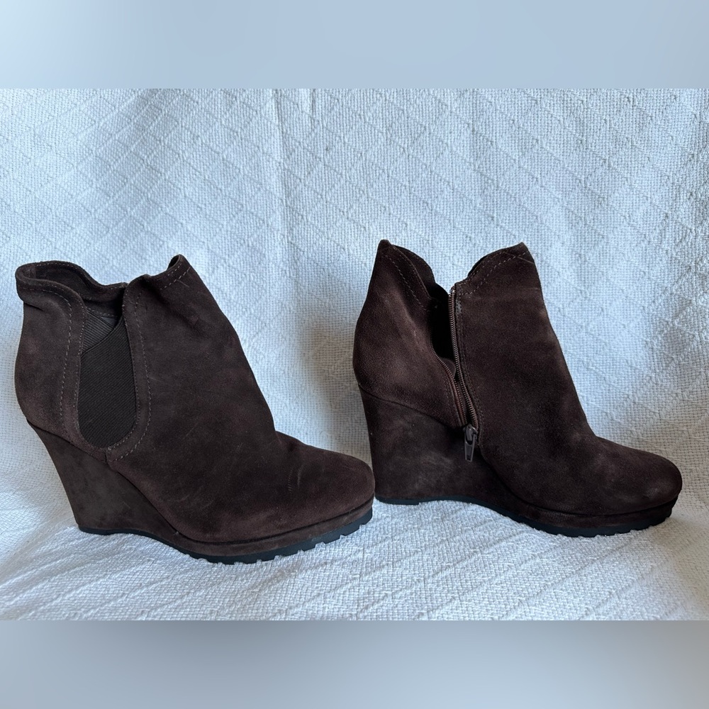 Brown Suede Booties Size 8.5